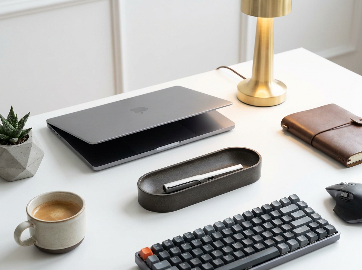 Gray Large Oval Pen Tray