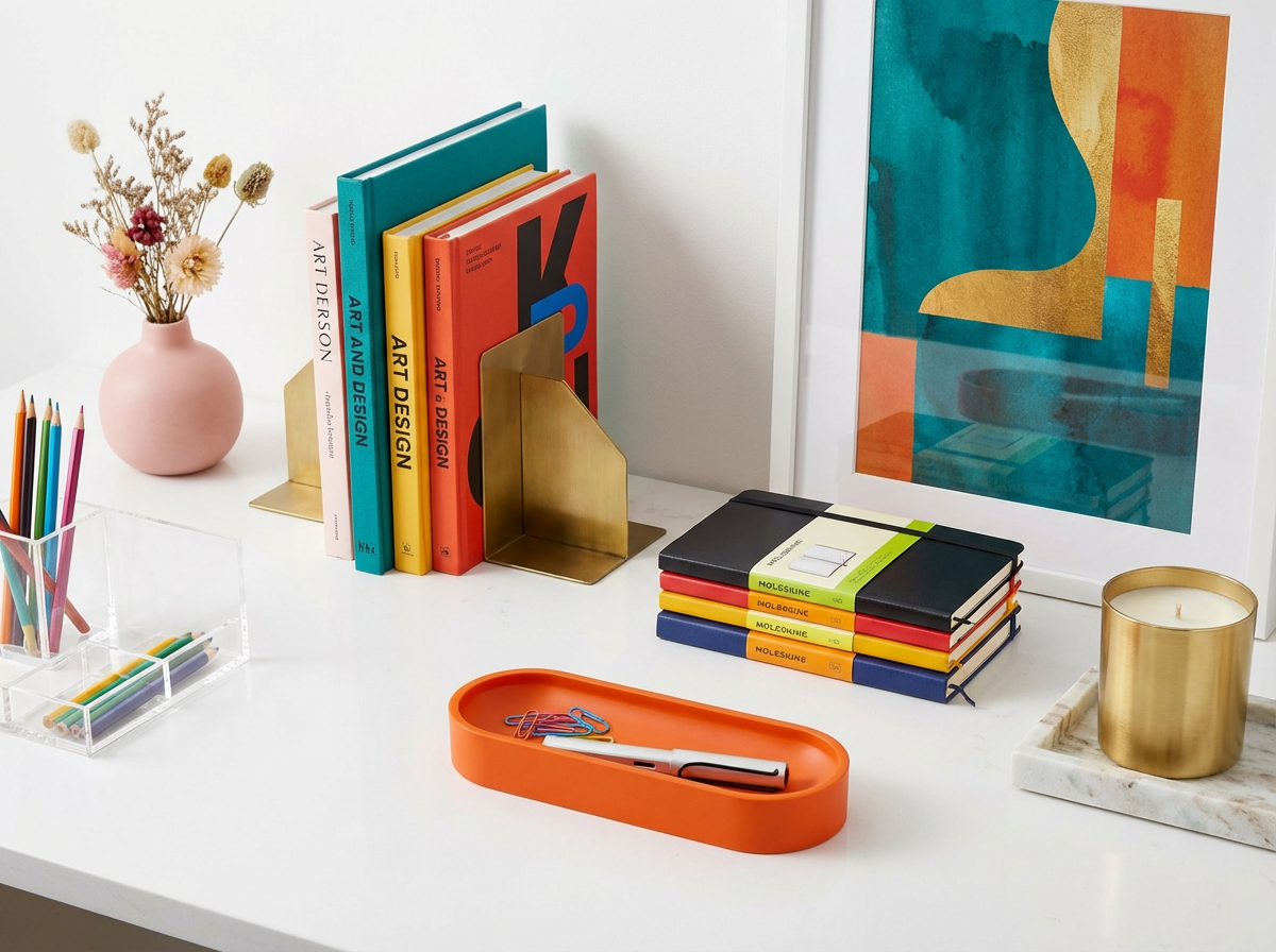 Orange Desk Organizer
