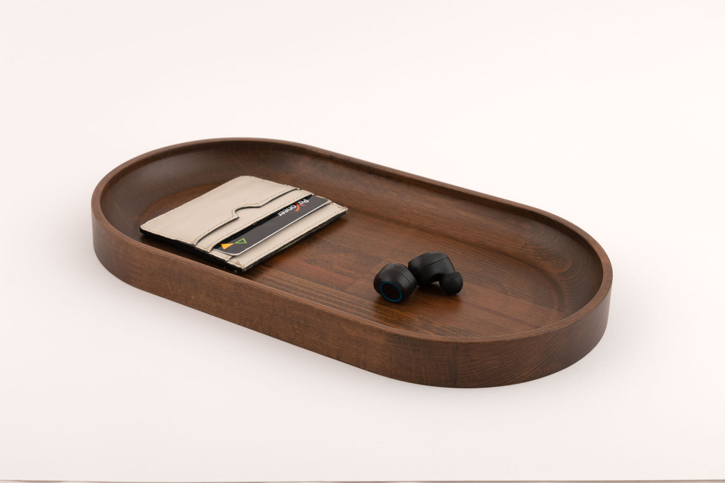 Oval Valet Tray, Walnut Stained