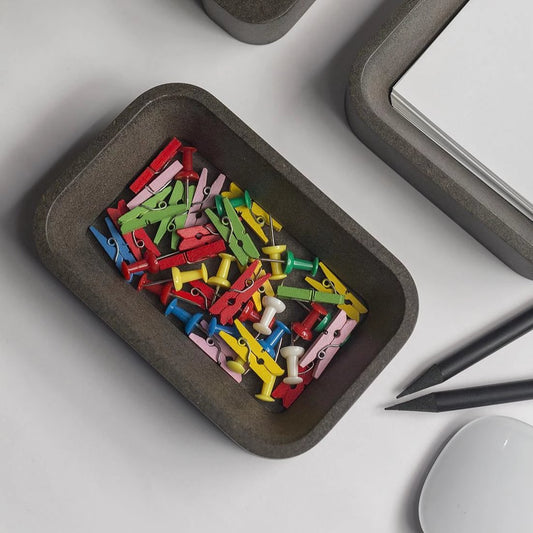Gray Paper Clip Holder