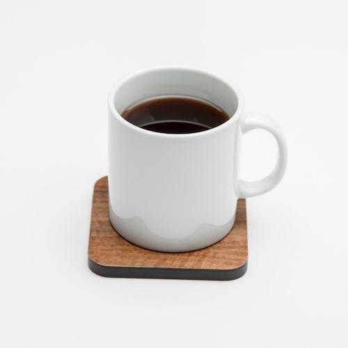 Iulia Walnut And Black Wood Coaster With Cork Rubber Bottom Set Black And Walnut Coasters Standard Iulia