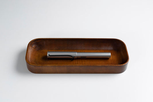 Dark Mahogany Stained Beechwood Pen Tray