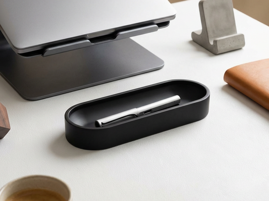 Siyah Büyük Oval Kalemlik