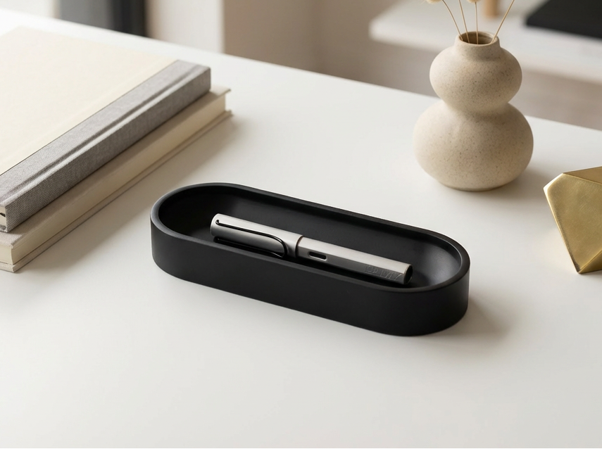 Siyah Büyük Oval Kalemlik