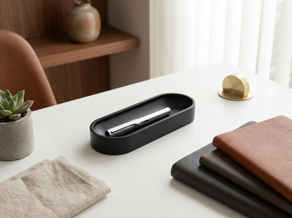 Siyah Büyük Oval Kalemlik