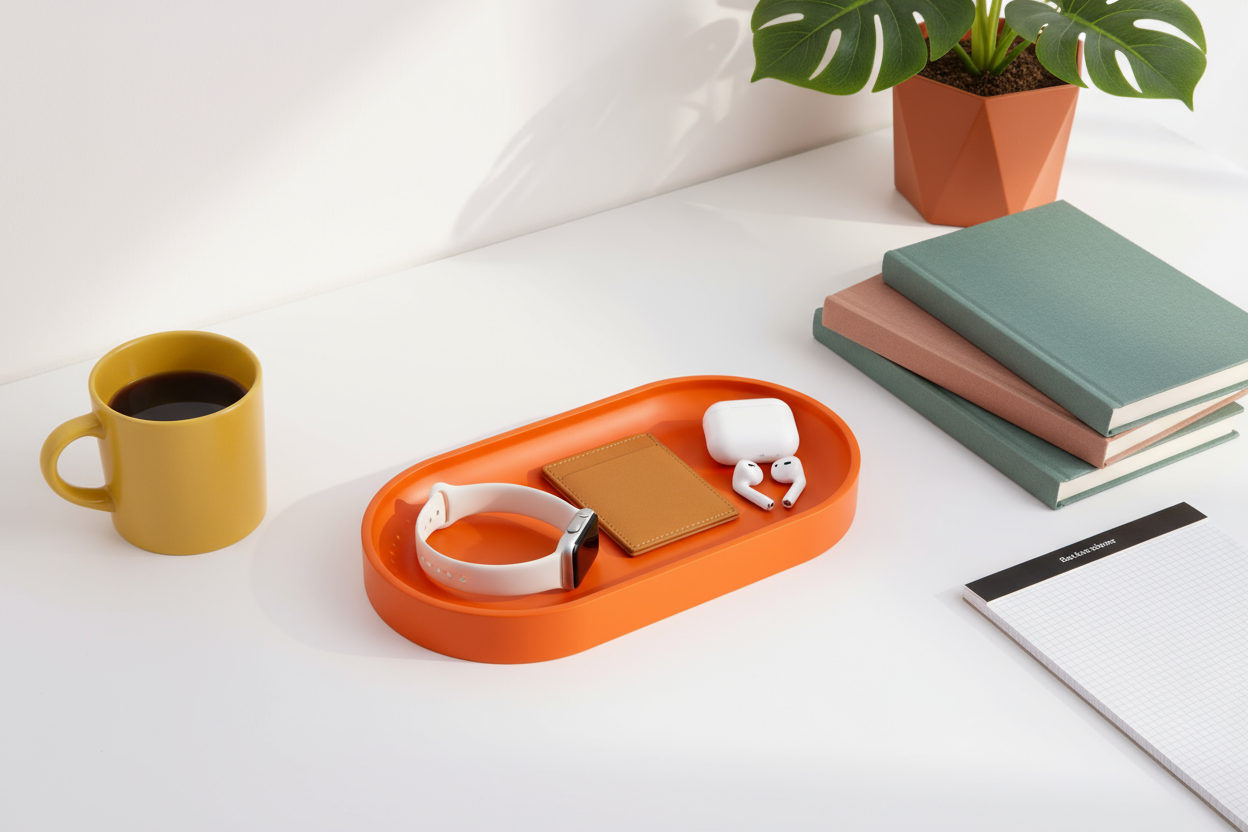 Orange Oval Valet Tray