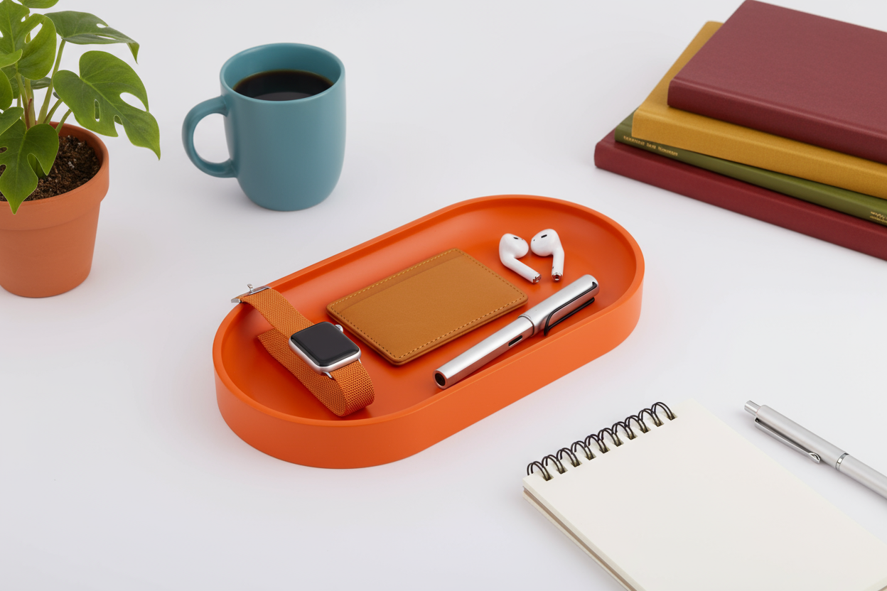 Orange Oval Valet Tray