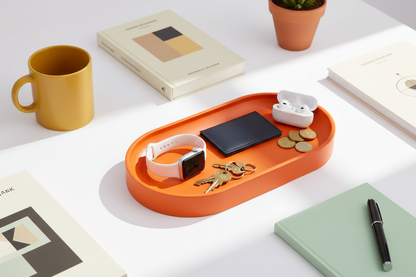 Orange Oval Valet Tray