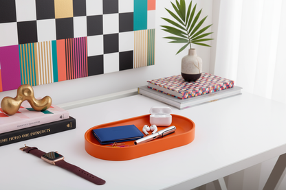Orange Oval Valet Tray