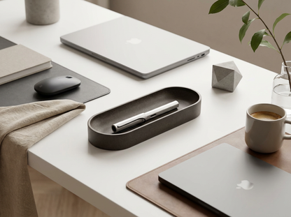 Gray Large Oval Pen Tray