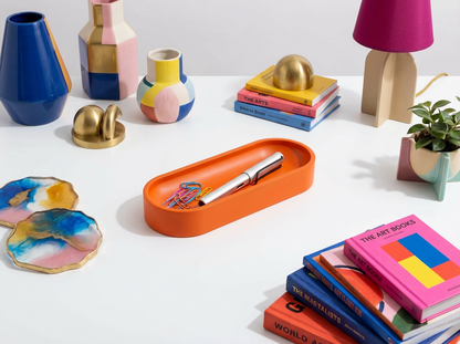 Orange Desk Organizer