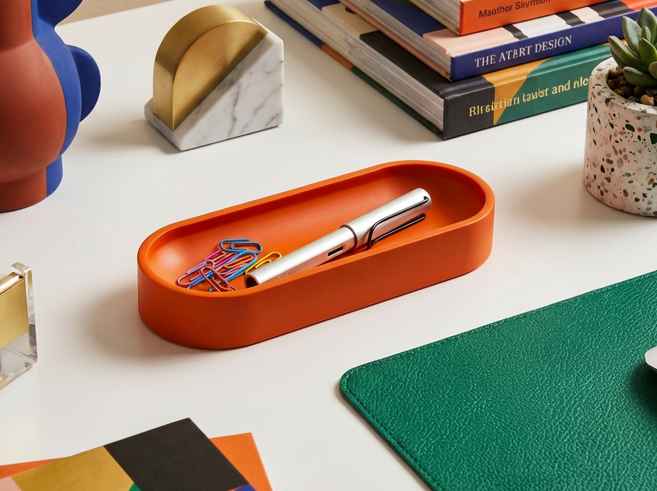 Orange Desk Organizer