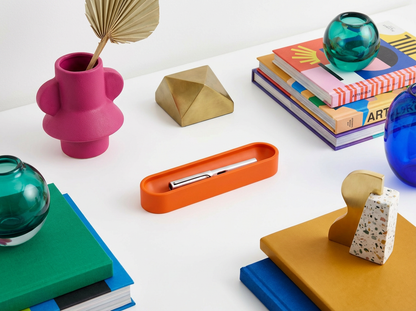 Orange Oval Pen Tray