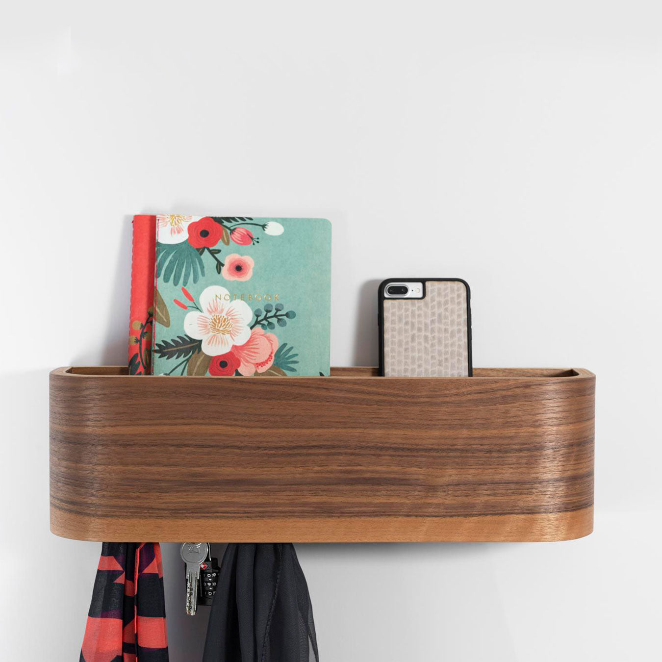 Walnut Entryway Organizer