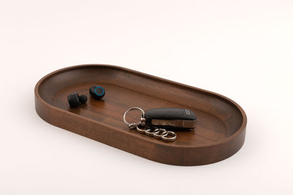 Oval Valet Tray, Walnut Stained