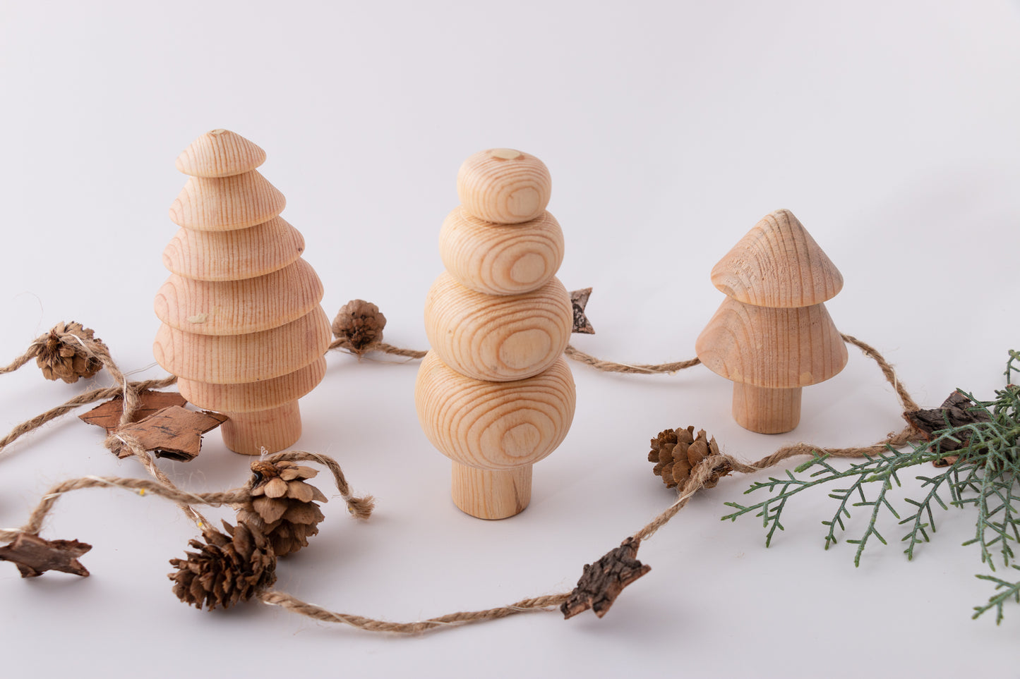 Wooden Christmas Tree Set