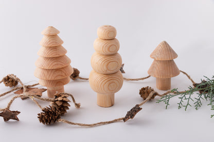 Wooden Christmas Tree Set