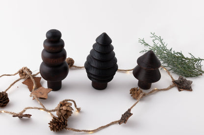 Ahşap Noel Ağacı Seti, Ceviz Rengi