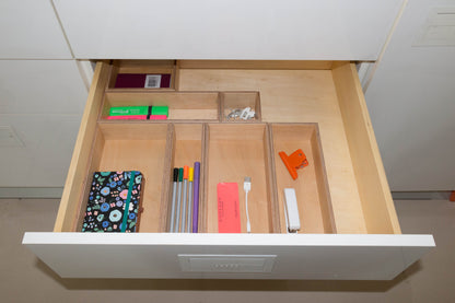 Ahşap Çekmece Düzenleyici Seti, 6 Parçalı Ahşap Saklama Kutuları, Makyaj, Mücevher, Kalem ve Hurda Düzenleyici Tepsiler Kontrplak