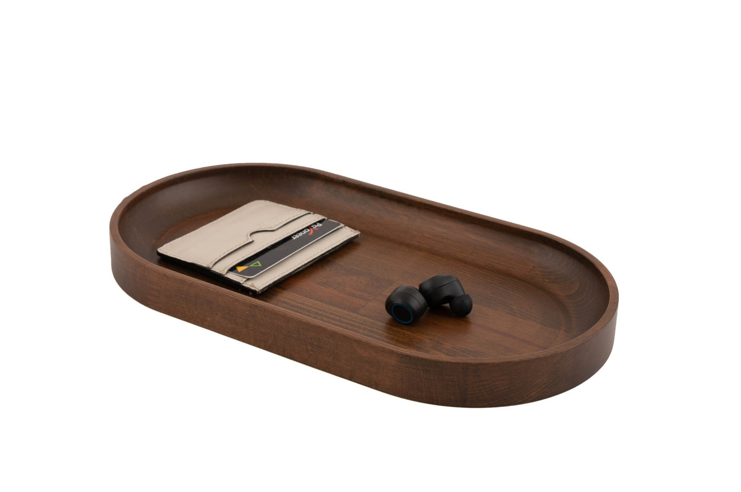Oval Valet Tray, Walnut Stained
