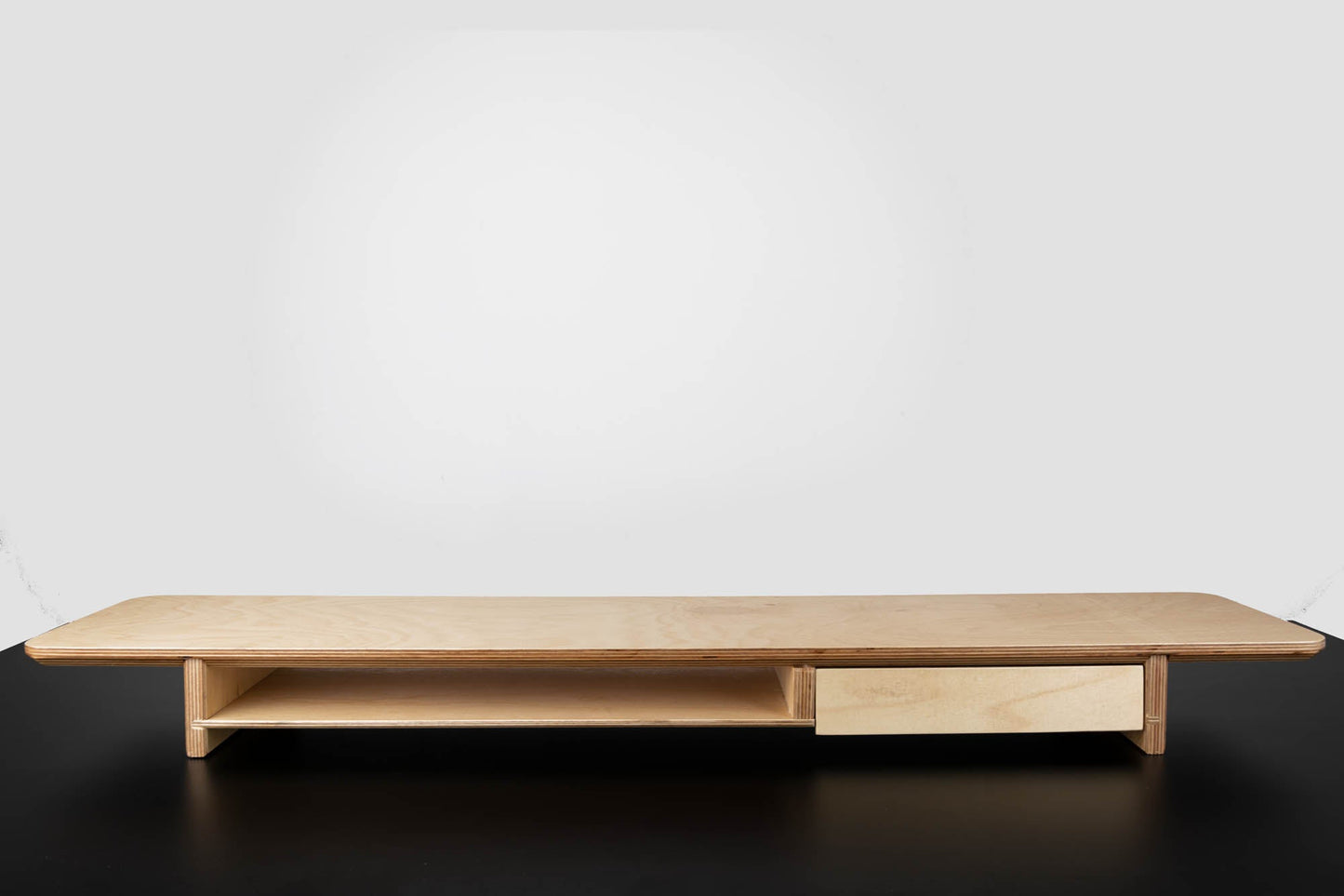 Masa için Çift Ahşap Monitör Standı