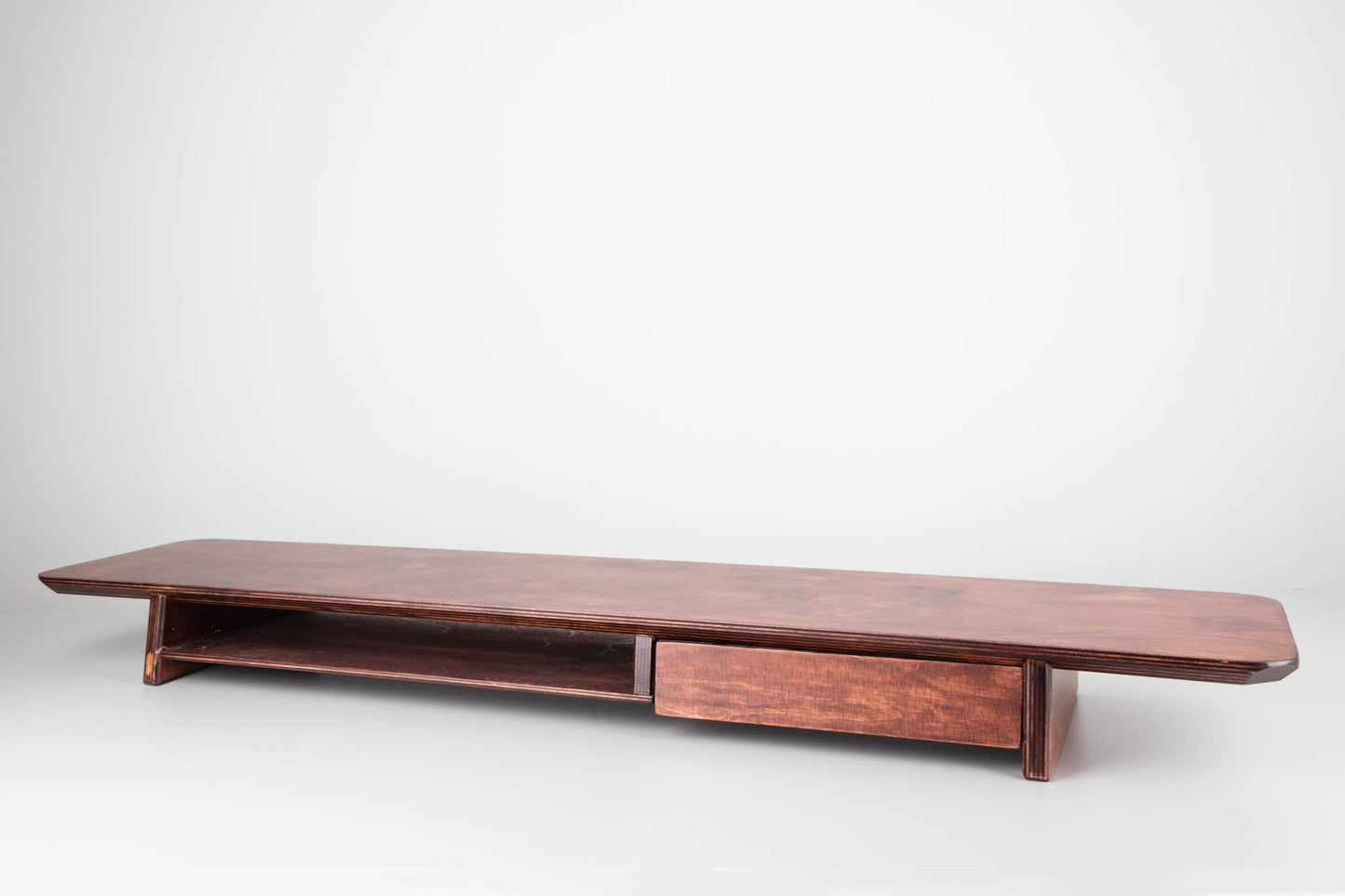 Masa için Çift Ahşap Monitör Standı