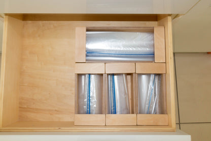 Wood Storage Bag Organizer, Baggie Organizer for Kitchen Drawer