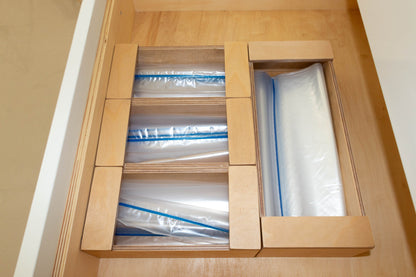 Wood Storage Bag Organizer, Baggie Organizer for Kitchen Drawer