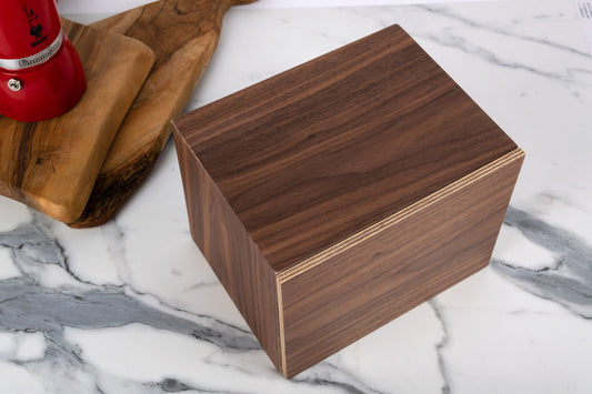 Wooden Recipe Card Box , Luxury and Modern Recipe Box, Birch or Walnut Wood, Suitable for 4x6 Cards