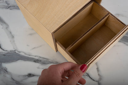Wooden Recipe Card Box , Luxury and Modern Recipe Box, Birch or Walnut Wood, Suitable for 4x6 Cards