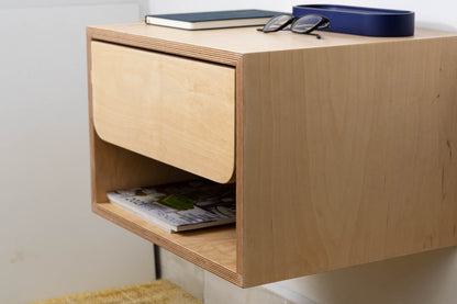 Floating Bedside Table, Wall Mounted Nightstand with One Drawer and Shelf