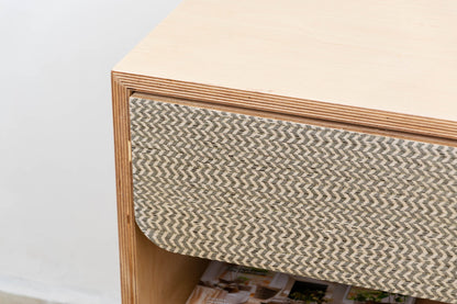 Floating Nightstand with Walnut Front Drawer, Wall Mounted Bedside Table