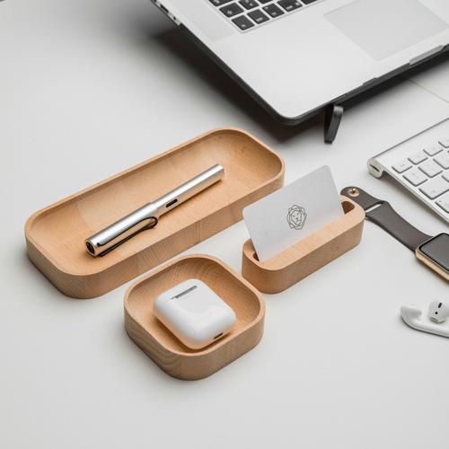 Iulia Beechwood Desk Organizer Set Beechwood Desk Organizers Modern Desk Organiser Natural Office Desk Accessories Iulia