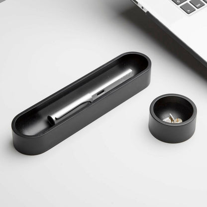 Iulia Black Oval Desk Organizer Set Black Clear Desk Organiser Desk Organizers Minimalist Desk Organizer Office Desk Accessories Iulia