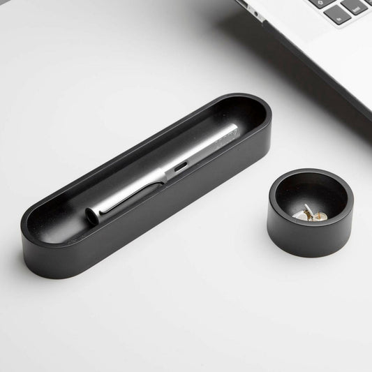 Iulia Black Oval Desk Organizer Set Black Clear Desk Organiser Desk Organizers Minimalist Desk Organizer Office Desk Accessories Iulia