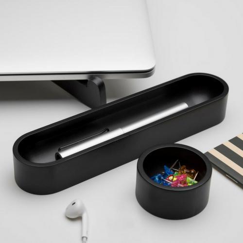 Iulia Black Oval Desk Organizer Set Black Clear Desk Organiser Desk Organizers Minimalist Desk Organizer Office Desk Accessories Iulia