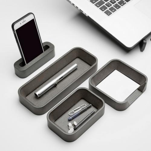 Iulia Grey Desk Organizer Set Desk Organizers Grey Modern Desk Organiser Office Desk Accessories Special Sets Iulia