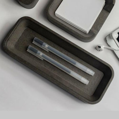 Iulia Grey Pen Tray Desk Organizers Grey Key Tray Modern Desk Organiser Office Desk Accessories Iulia