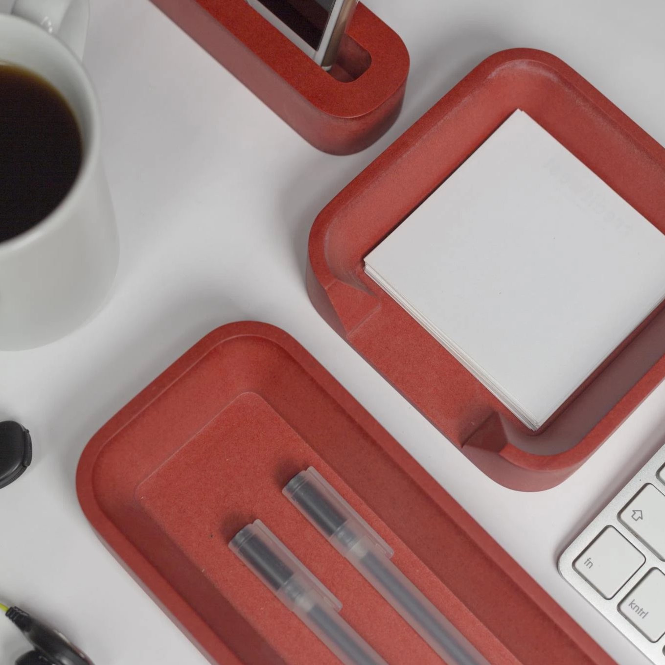 Red Desk Organizer Set