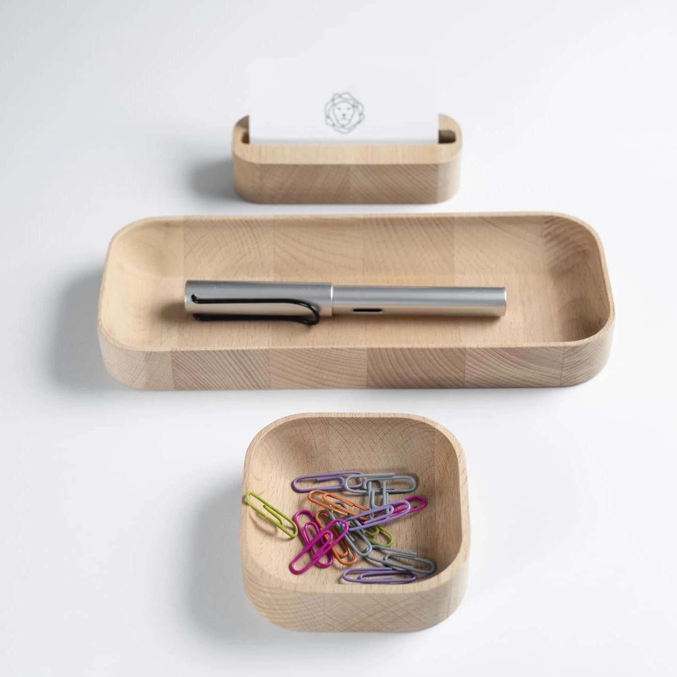 Kayın Ağacı Masa Düzenleyici Seti 