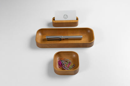 Oak Stained Beechwood Business Card Holder