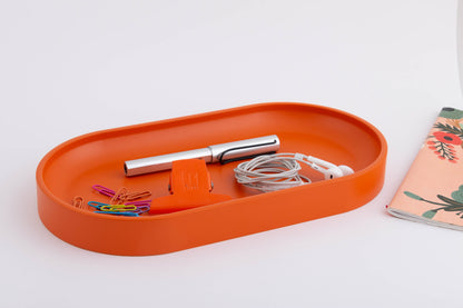 Orange Oval Valet Tray