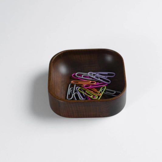 Dark Mahogany Stained Beechwood Paper Clip Holder
