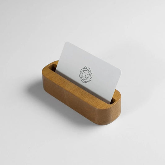 Oak Stained Beechwood Business Card Holder