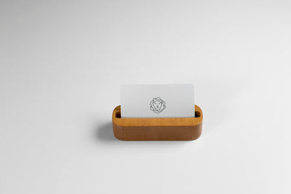 Oak Stained Beechwood Desk Organizer Set