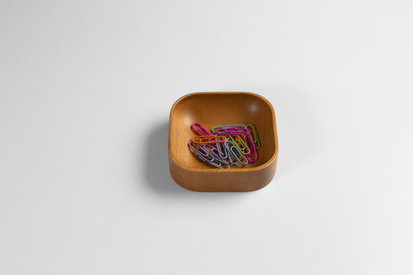 Oak Stained Beechwood Paper Clip Holder