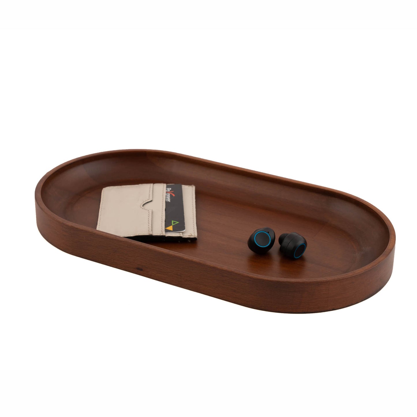 Oval Valet Tray, Mahogany Stained