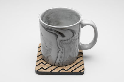 Iulia Black And Oak Zigzag Wood Coaster Set Black And Oak Coasters Zigzag Iulia