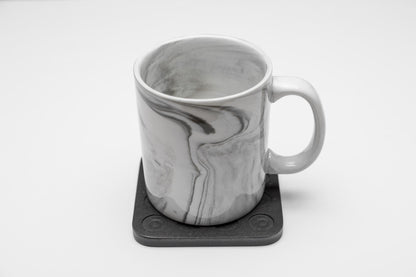 Iulia Black Circles Wood Coaster Set Black Circles Coasters Iulia