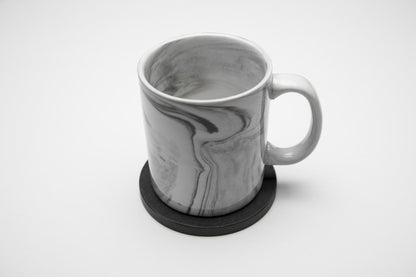 Iulia Black Round Wood Coaster With Cork Rubber Bottom Set Black Coasters Round Iulia